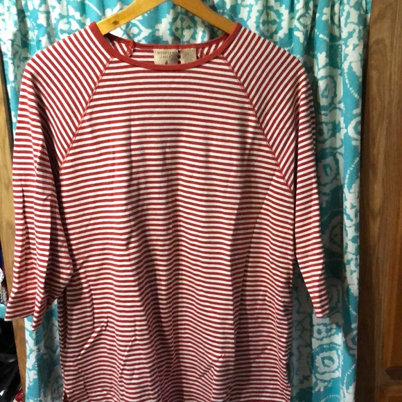 Rust and White Striped Women's‎ Top - Picture 1 of 5